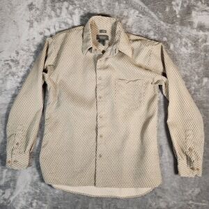 Bruno Button Down‎ Shirt Men's Small S Beige Sueded Microfiber Long Sleeve Tan